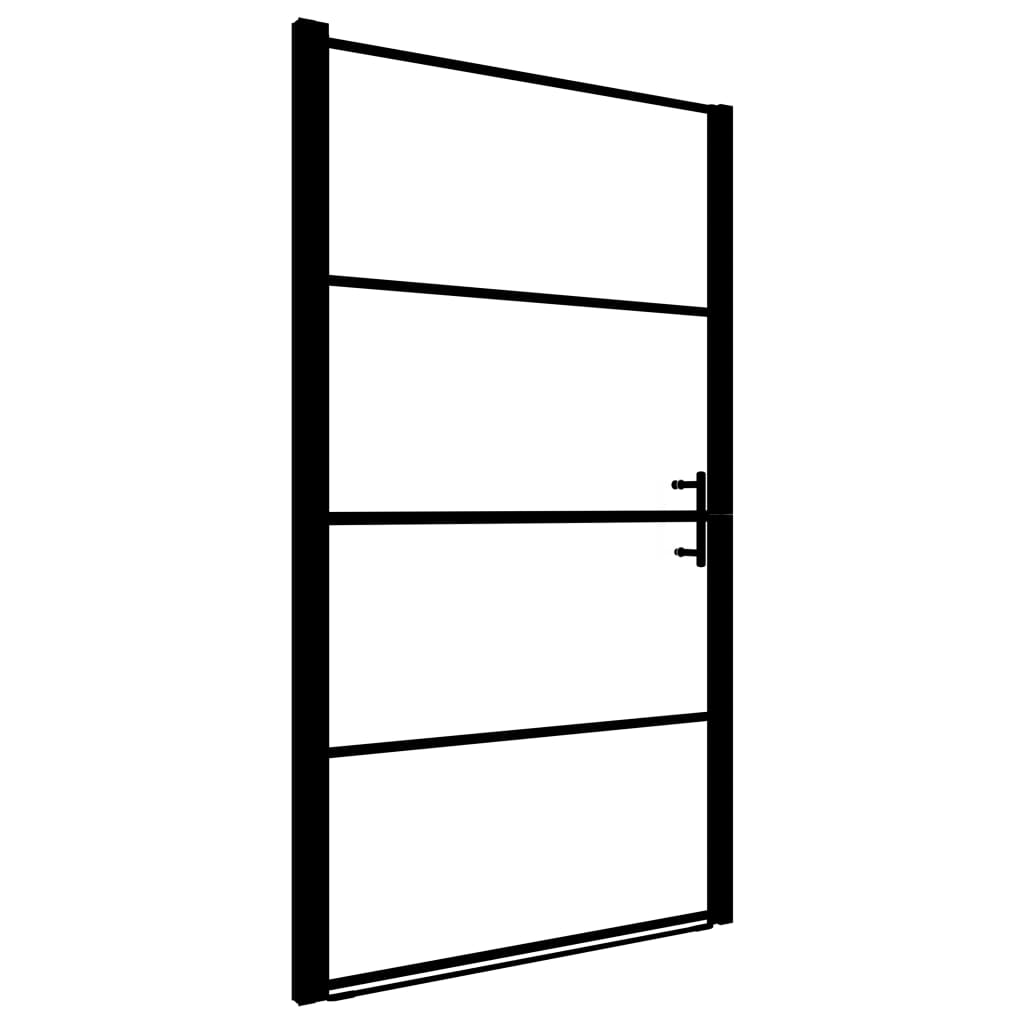 vidaXL Sprchové dvere čierne 100x178 cm tvrdené sklo