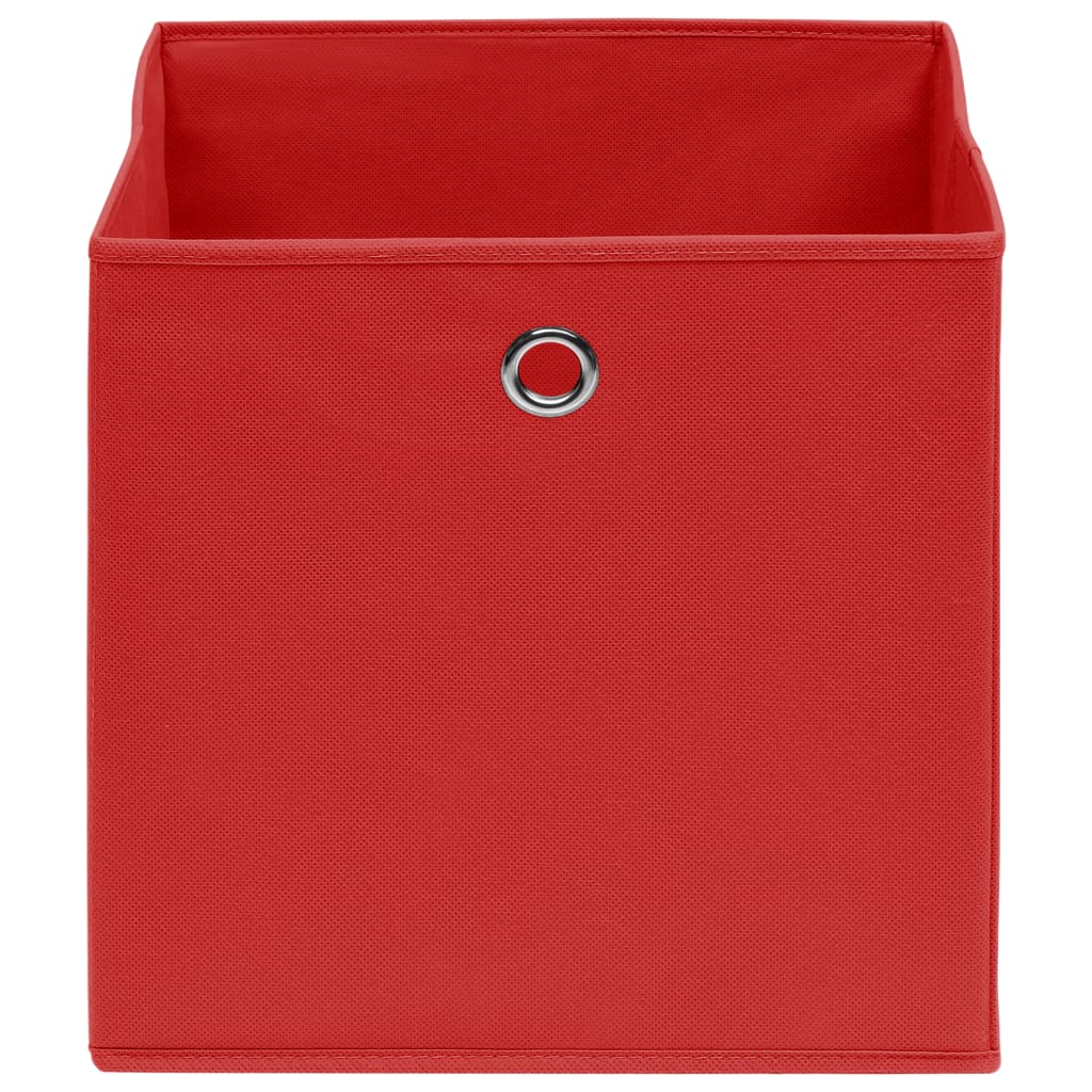vidaXL Úložné boxy 10 ks, netkaná textília 28x28x28 cm, červené