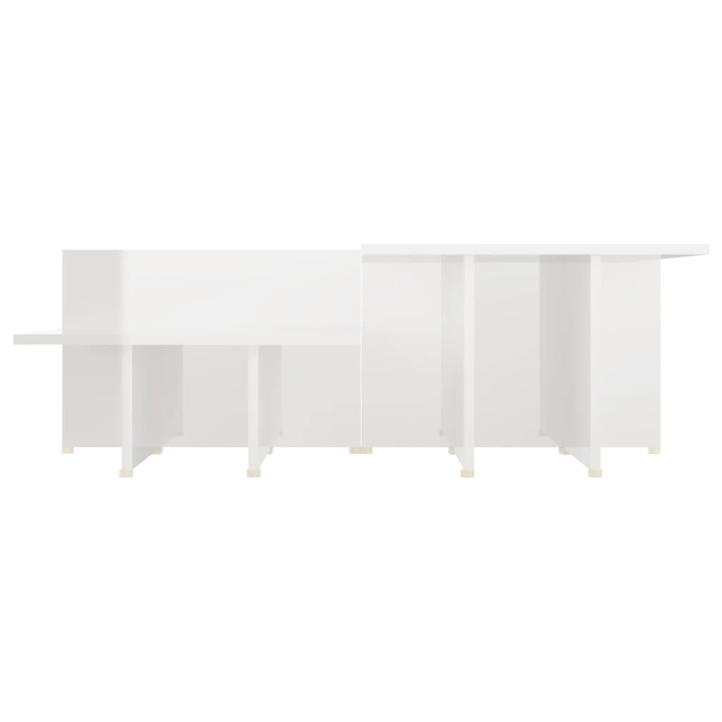 vidaXL Konferenčné stolíky 2 ks, lesklé biele 111,5x50x33 cm