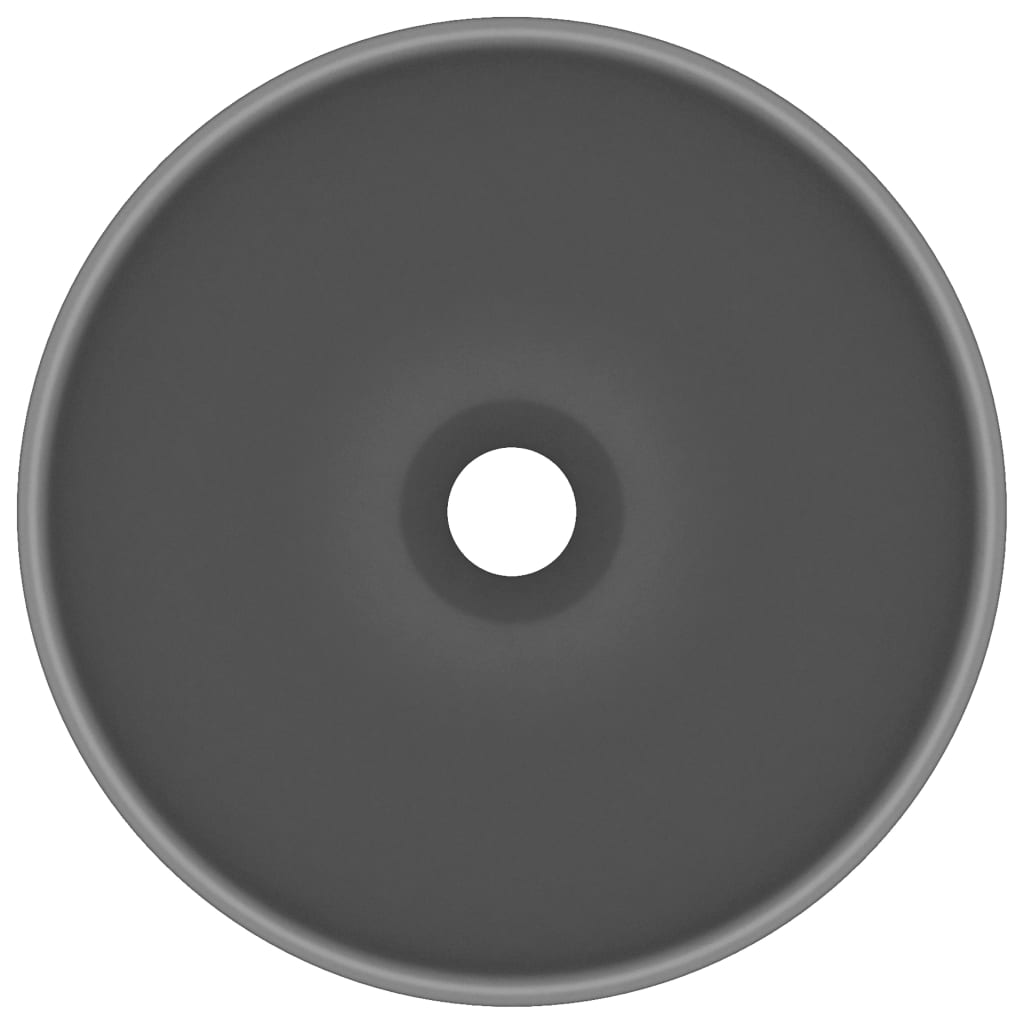 vidaXL Luxusné umývadlo, okrúhle, matné tmavosivé 32,5x14 cm, keramika