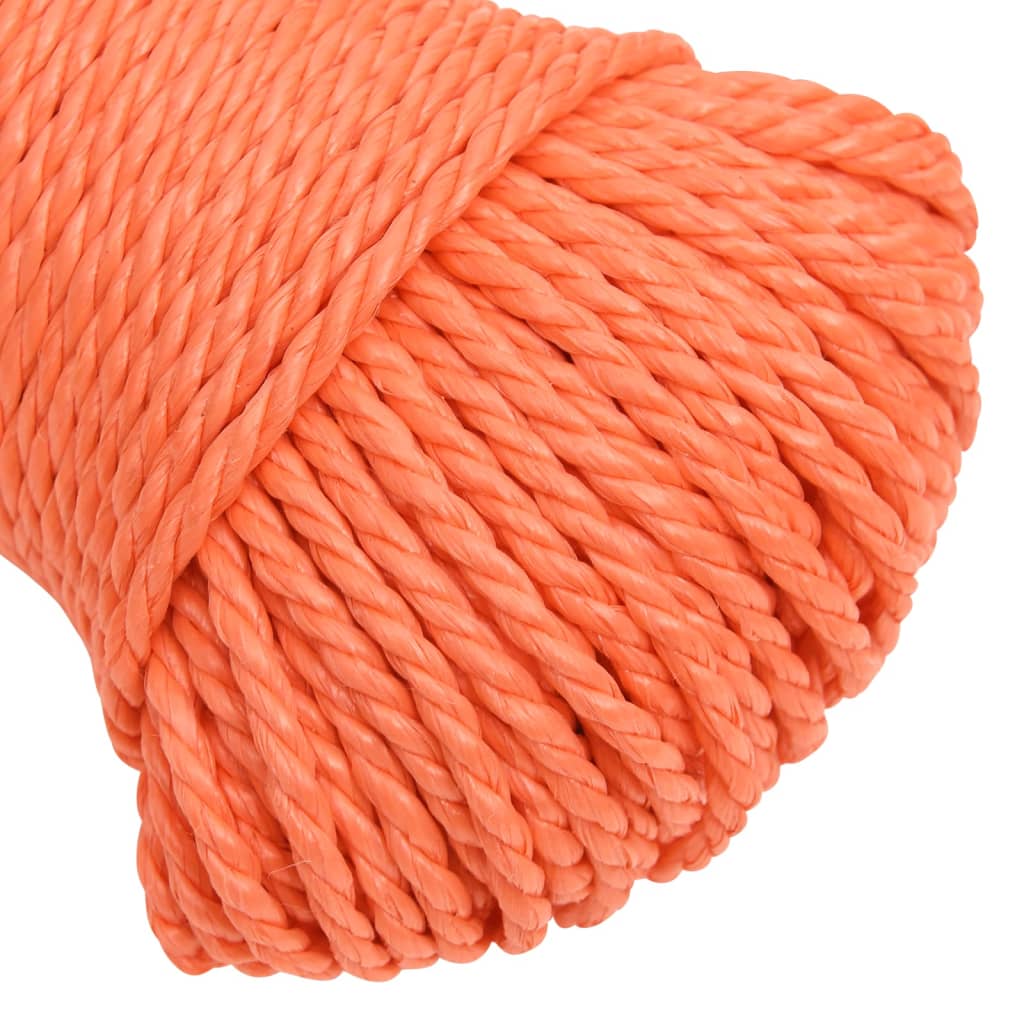 vidaXL Pracovné lano oranžové 6 mm 250 m polypropylén
