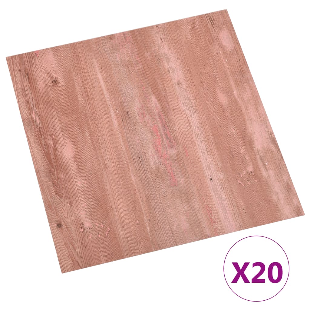 vidaXL Samolepiace podlahové dosky 20 ks PVC 1,86 m² červené