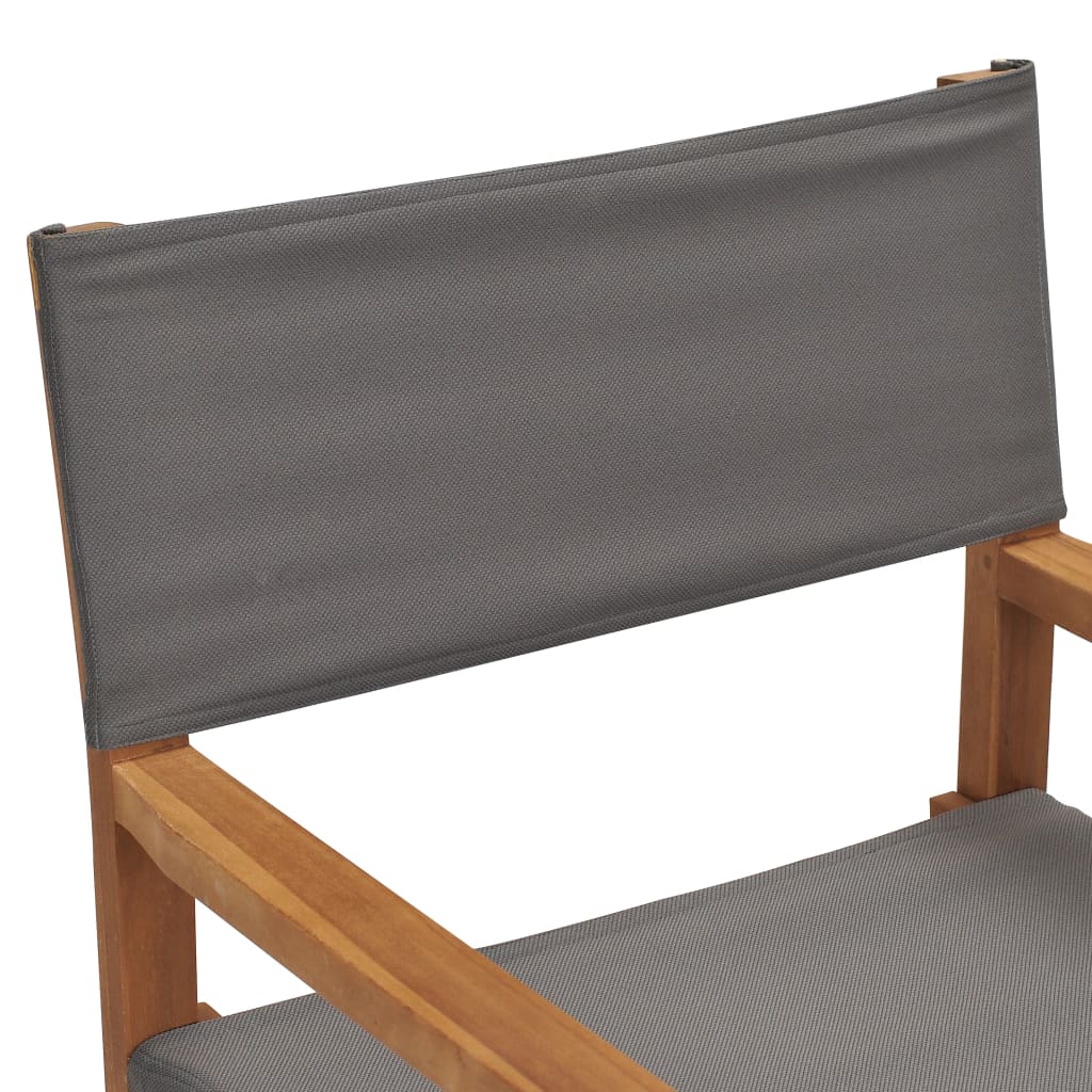 vidaXL Režisérske stoličky 2 ks, tíkový masív, sivé