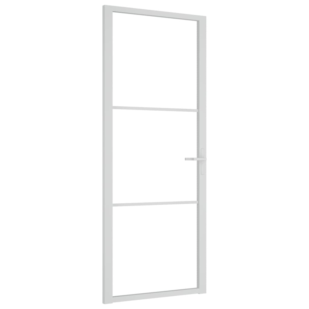 vidaXL Vnútorné dvere 83x201,5 cm biele ESG sklo a hliník