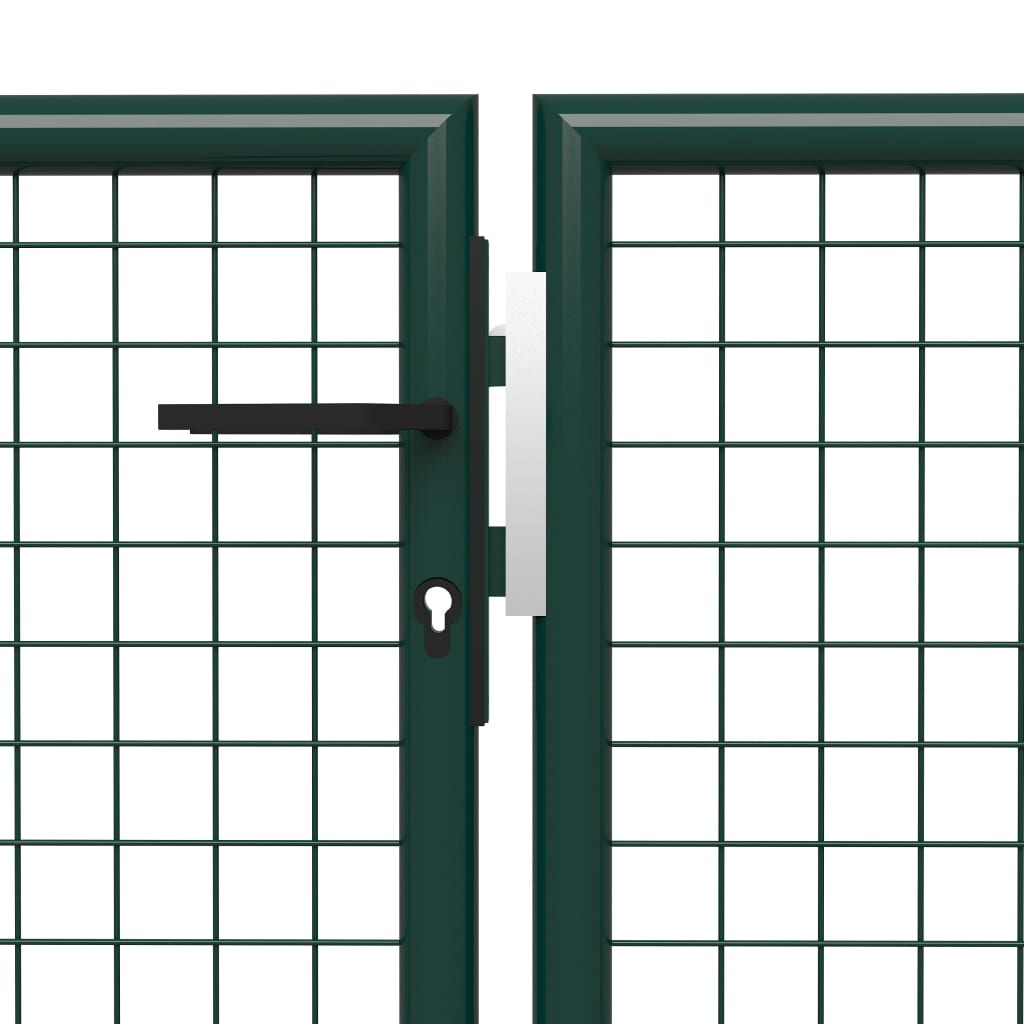 vidaXL Záhradná brána, oceľ 500x150 cm, zelená