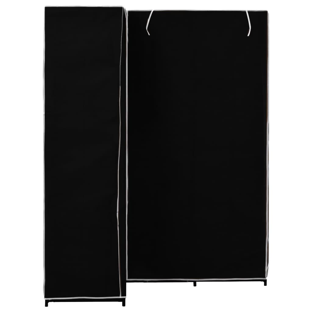 vidaXL Rohový šatník čierny 130x87x169 cm