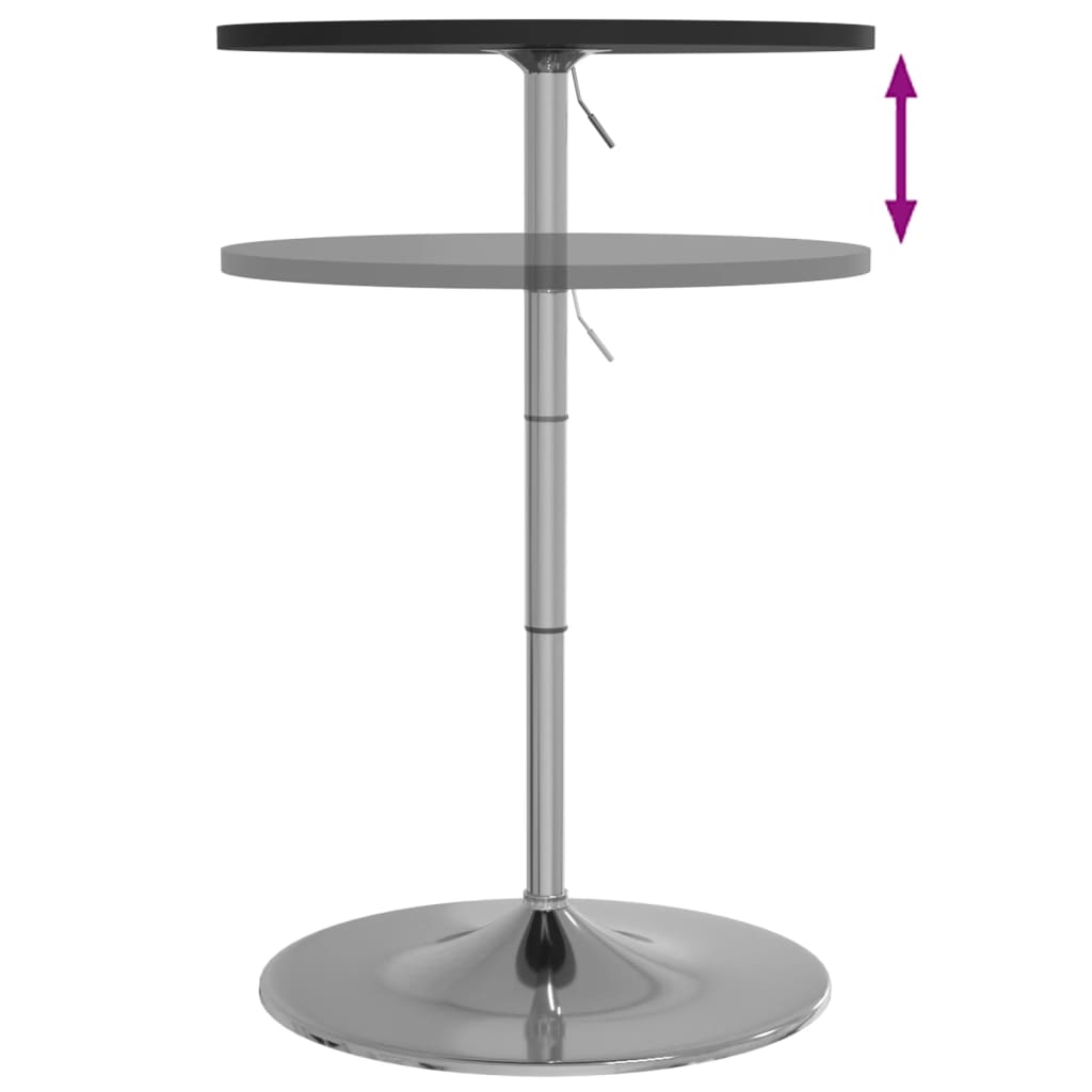 vidaXL Barový stôl čierny 60x60x90 cm kompozitné drevo a chrómov. oceľ