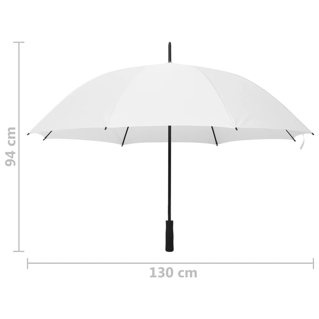 vidaXL Dáždnik biely 130 cm