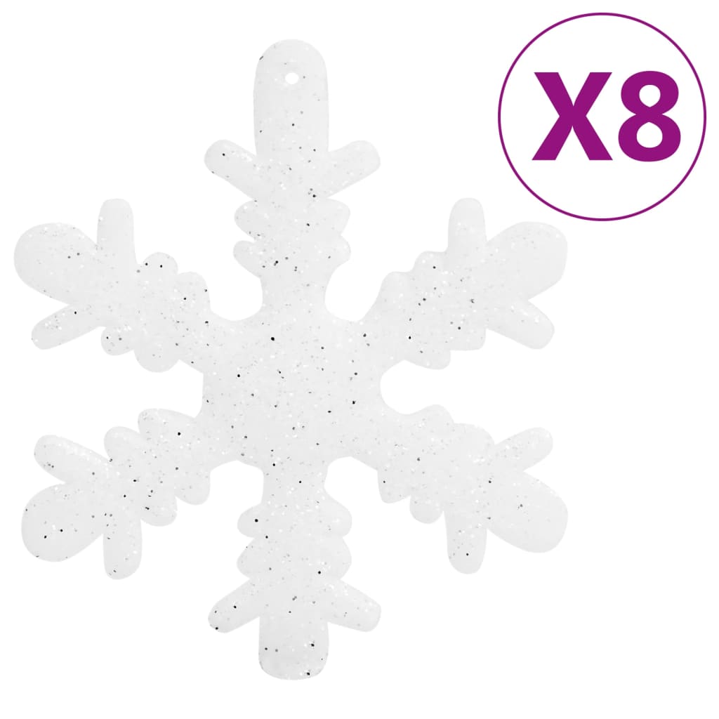 vidaXL 111-dielna sada vianočných ozdôb biela polystyrén