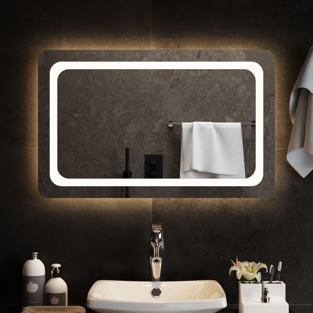 vidaXL LED kúpeľňové zrkadlo 80x50 cm