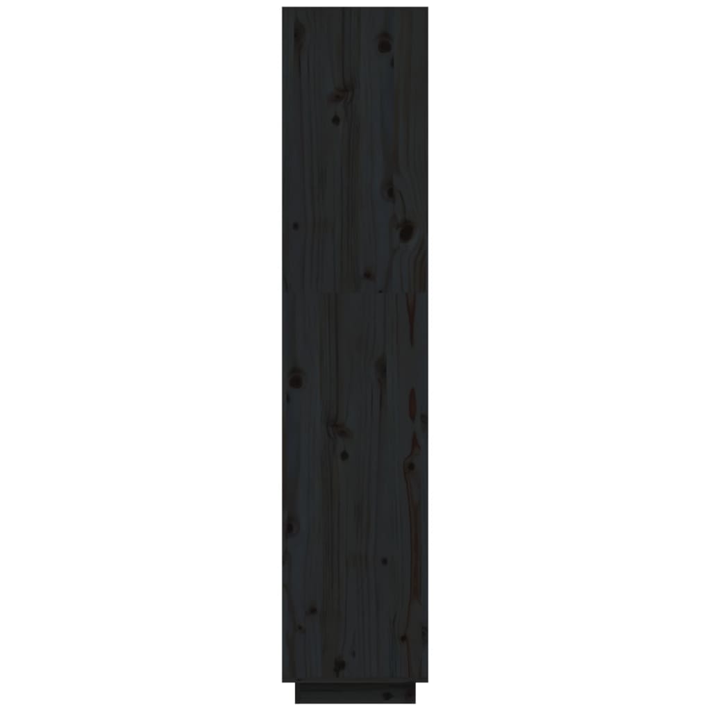 vidaXL Knižnica/deliaca stena čierna 40x35x167 cm masívna borovica
