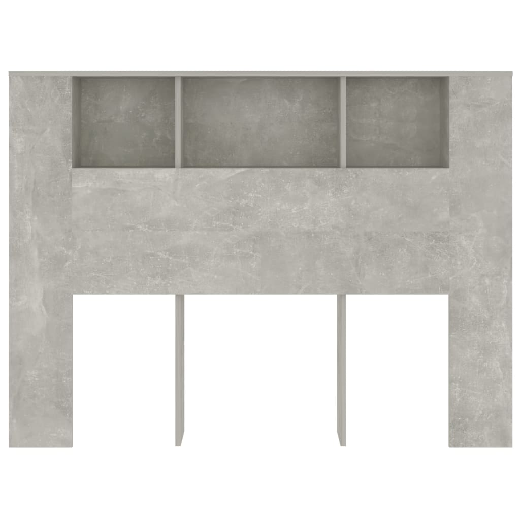 vidaXL Čelo postele so skrinkou betónovo sivé 140x18,5x104,5 cm