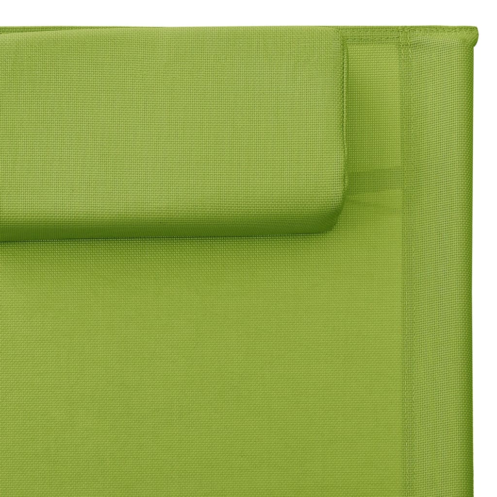 vidaXL Záhradné ležadlo textilén zelené a sivé