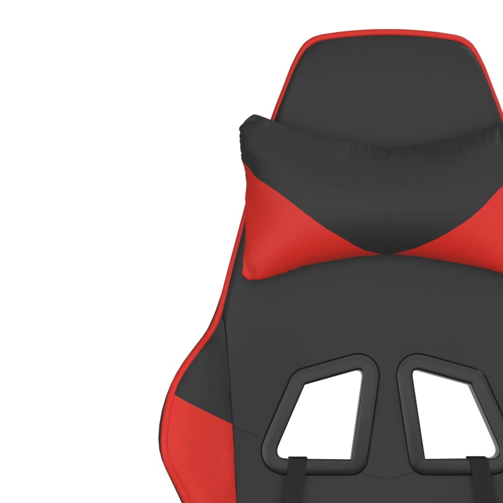 vidaXL Herná stolička s podnožkou čierna a červená umelá koža