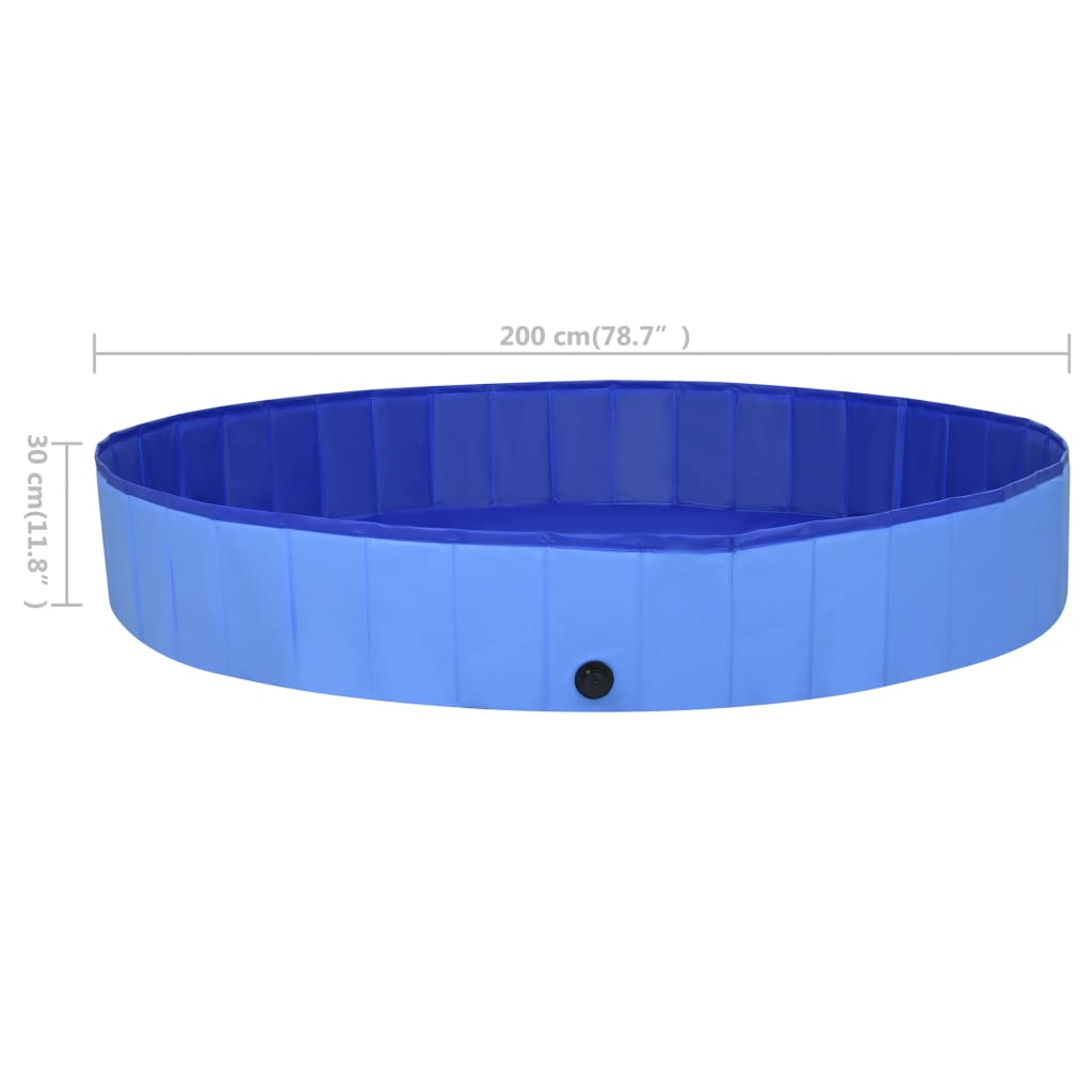 vidaXL Skladací bazén pre psov modrý 200x30 cm PVC