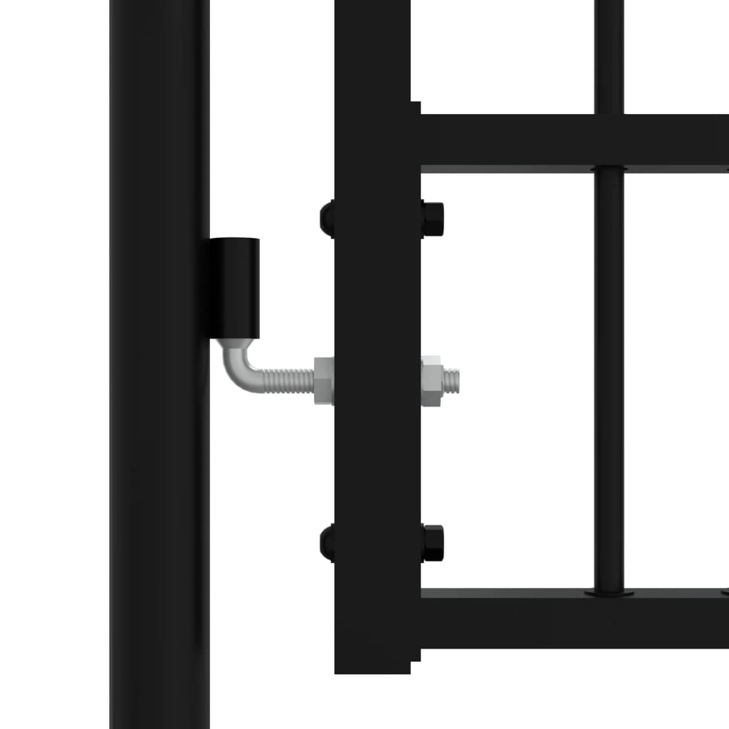 vidaXL Plotová brána s hrotmi čierna 103x150 cm práškovaná oceľ