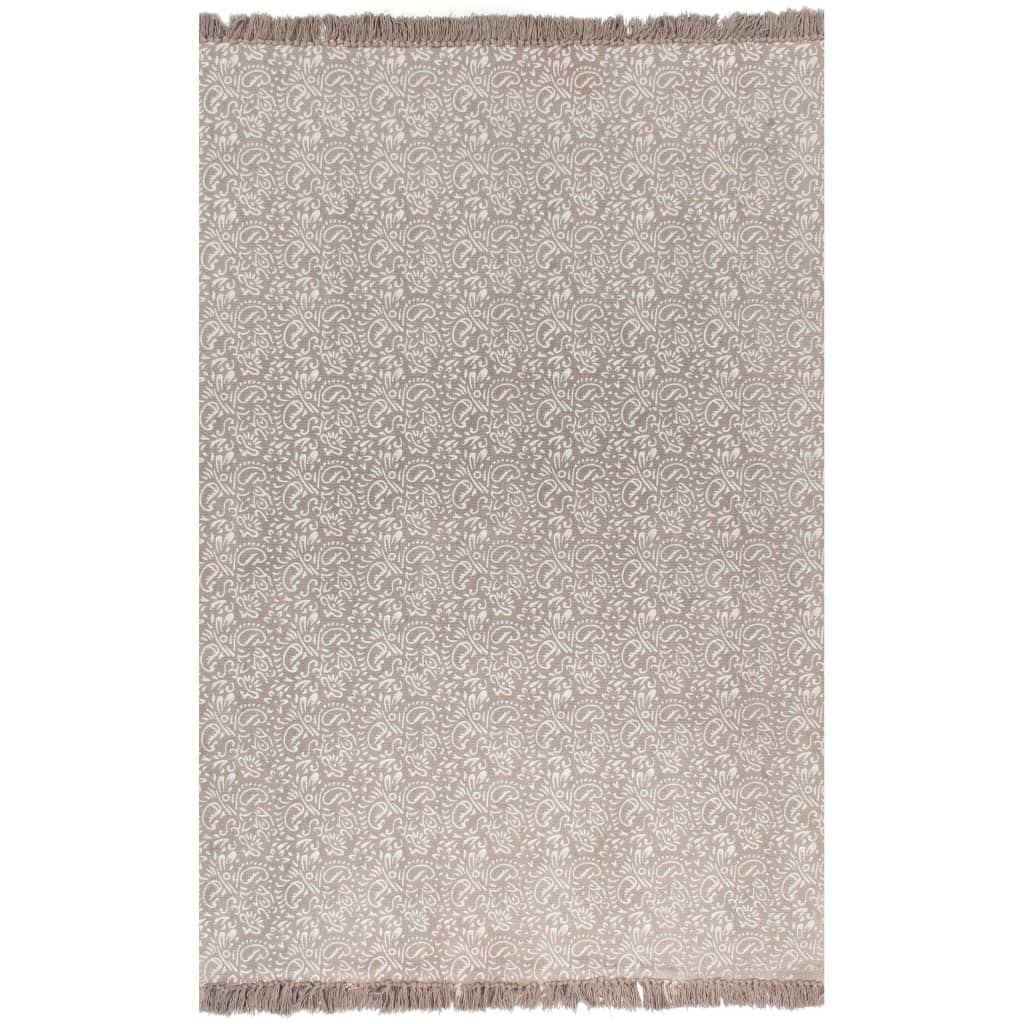 vidaXL Kilim koberec sivohnedý 120x180 cm bavlnený vzorovaný