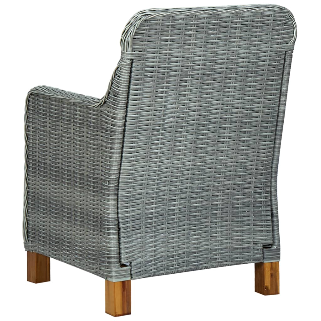 vidaXL Záhradné stoličky s podložkami 2 ks, polyratan, svetlosivé