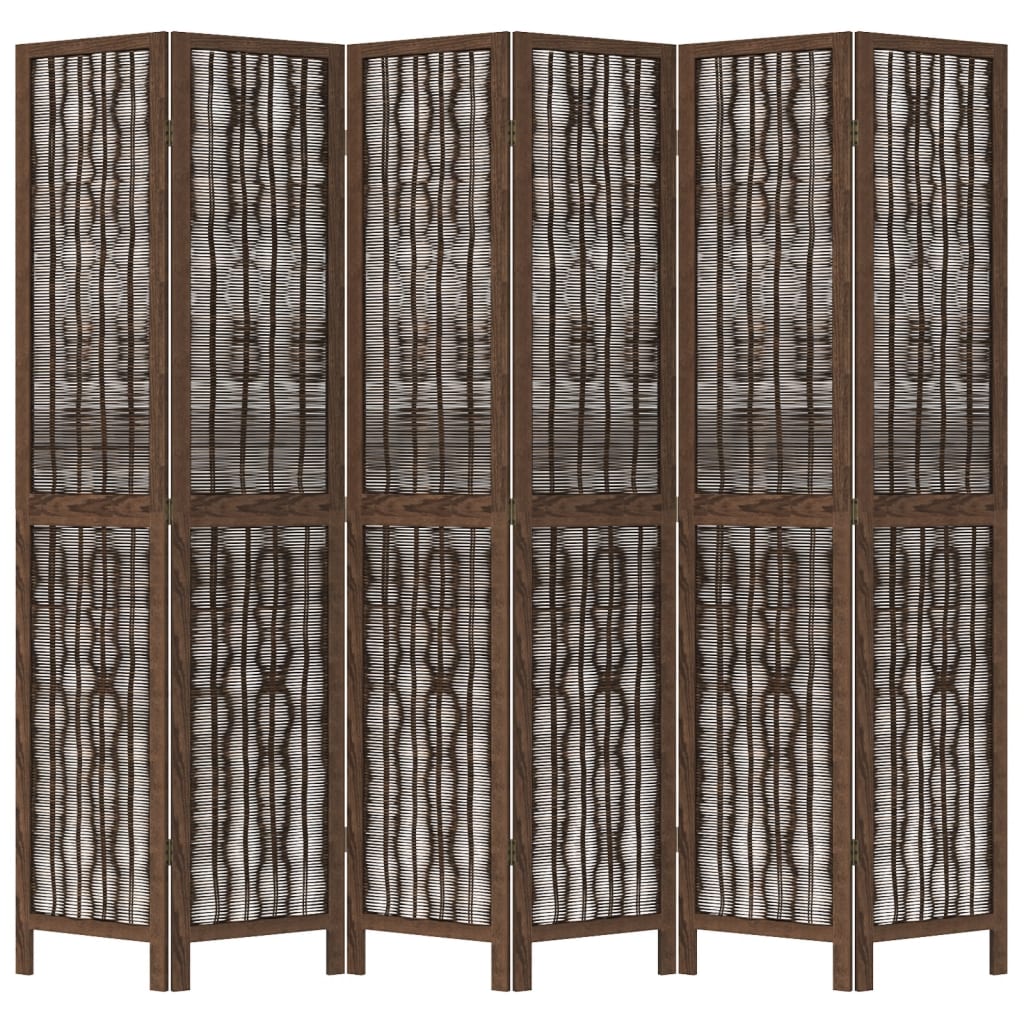 vidaXL Paraván 6 panelov tmavohnedý masívne drevo paulownie