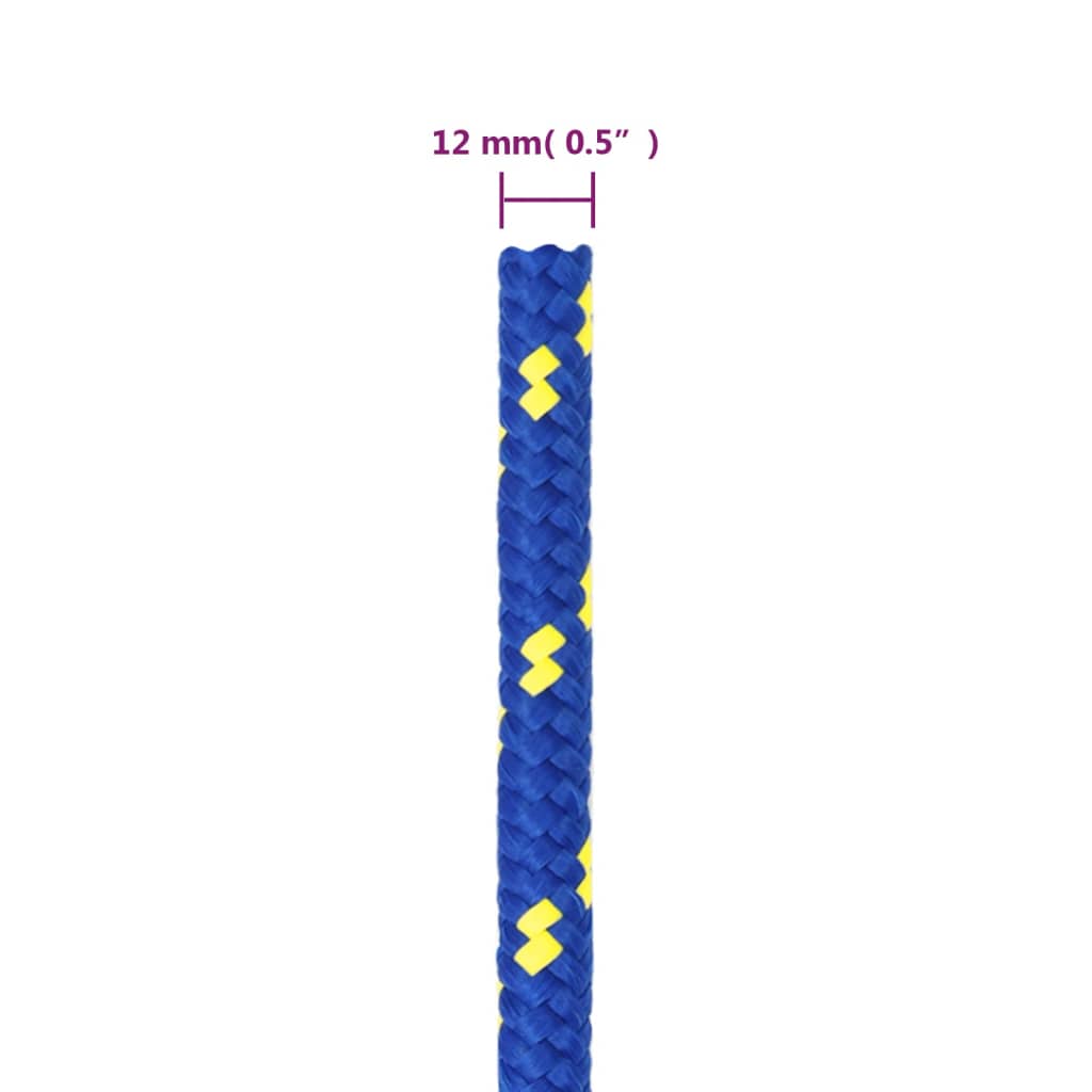 vidaXL Lodné lano modré 12 mm 100 m polypropylén