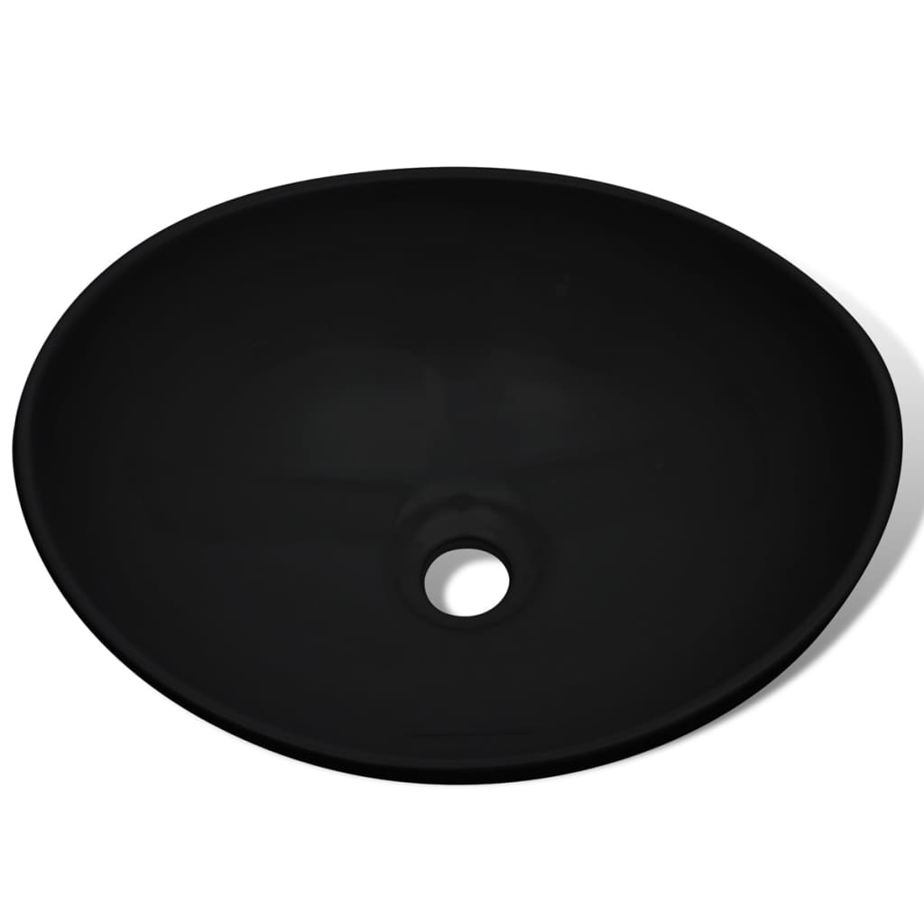 vidaXL Keramické umývadlo 40x33 cm, čierne