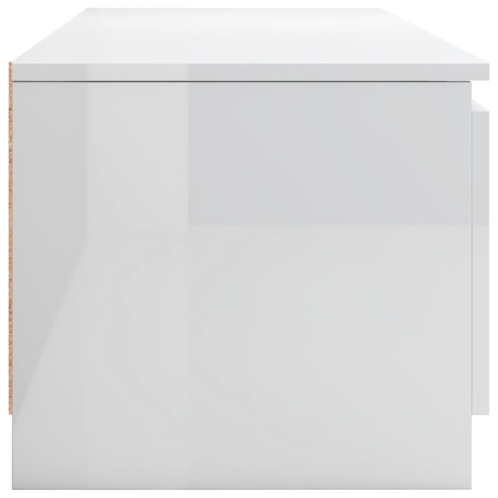 vidaXL TV skrinka, lesklá biela 140x40x35,5 cm, drevotrieska