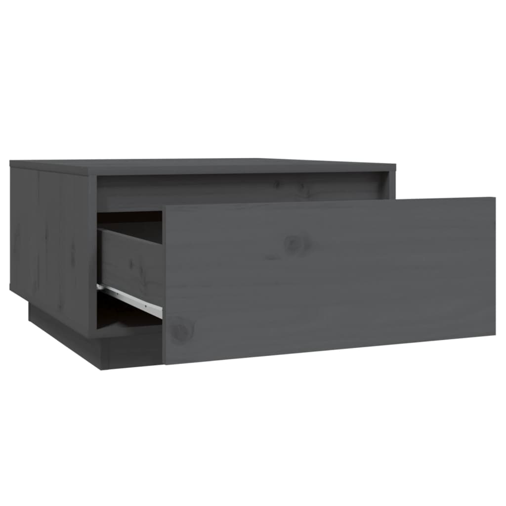 vidaXL Konferenčný stolík sivý 55x56x32 cm borovicový masív