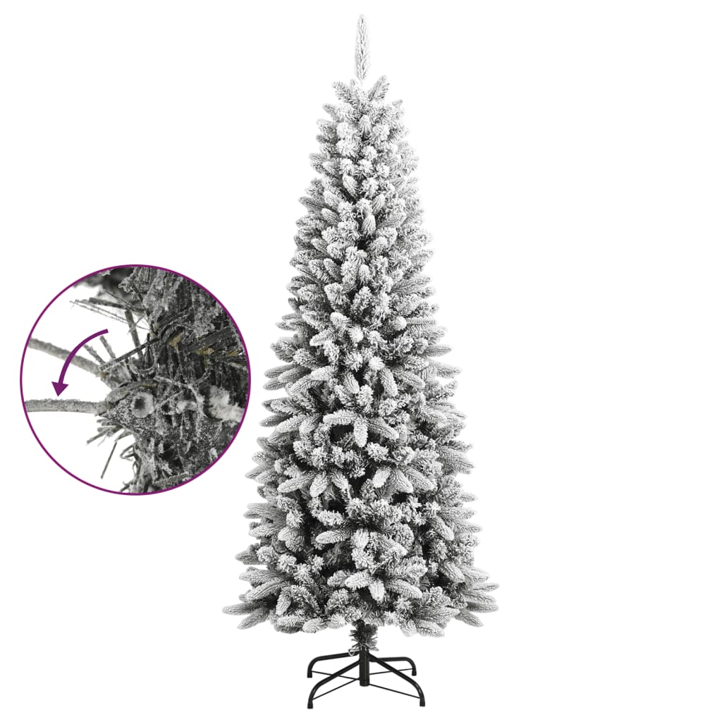 vidaXL Zasnežený umelý vianočný stromček 180 cm PVC a PE