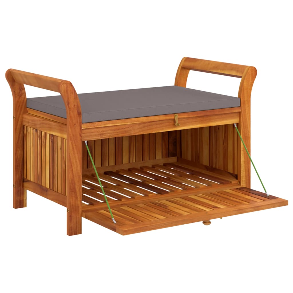 vidaXL Záhradná úložná lavica s vankúšom 91 cm masívne akáciové drevo