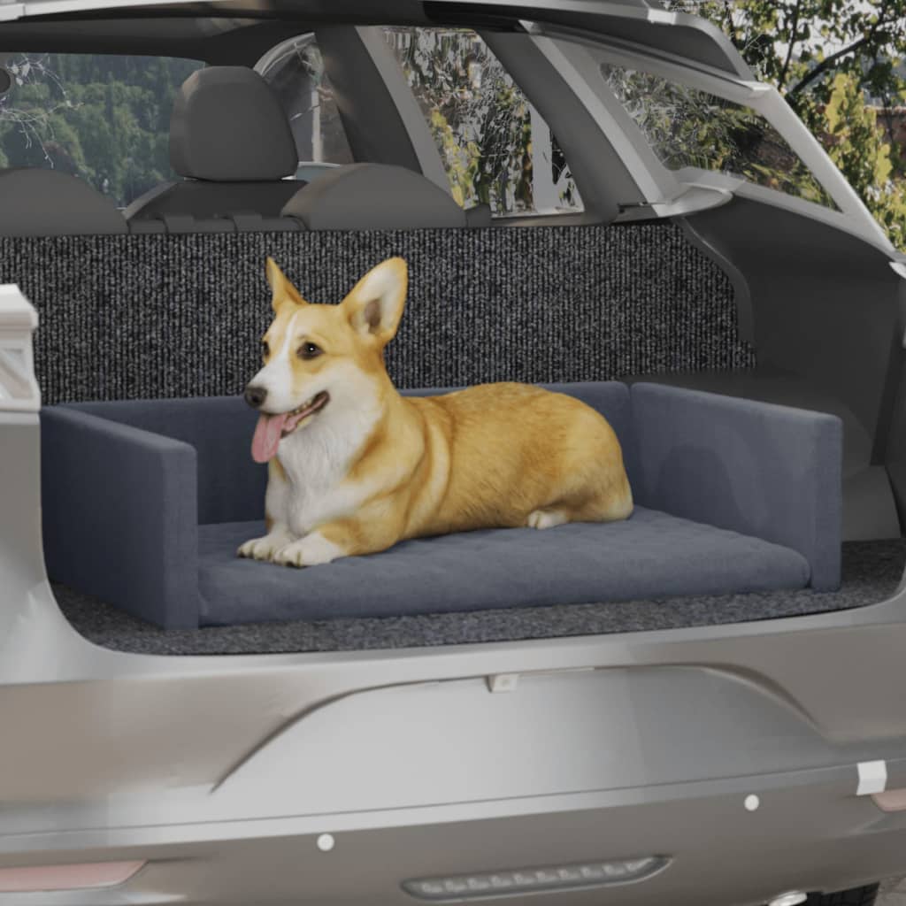 vidaXL Sedačka pre psa do auta sivá 110x70 cm ľanový vzhľad