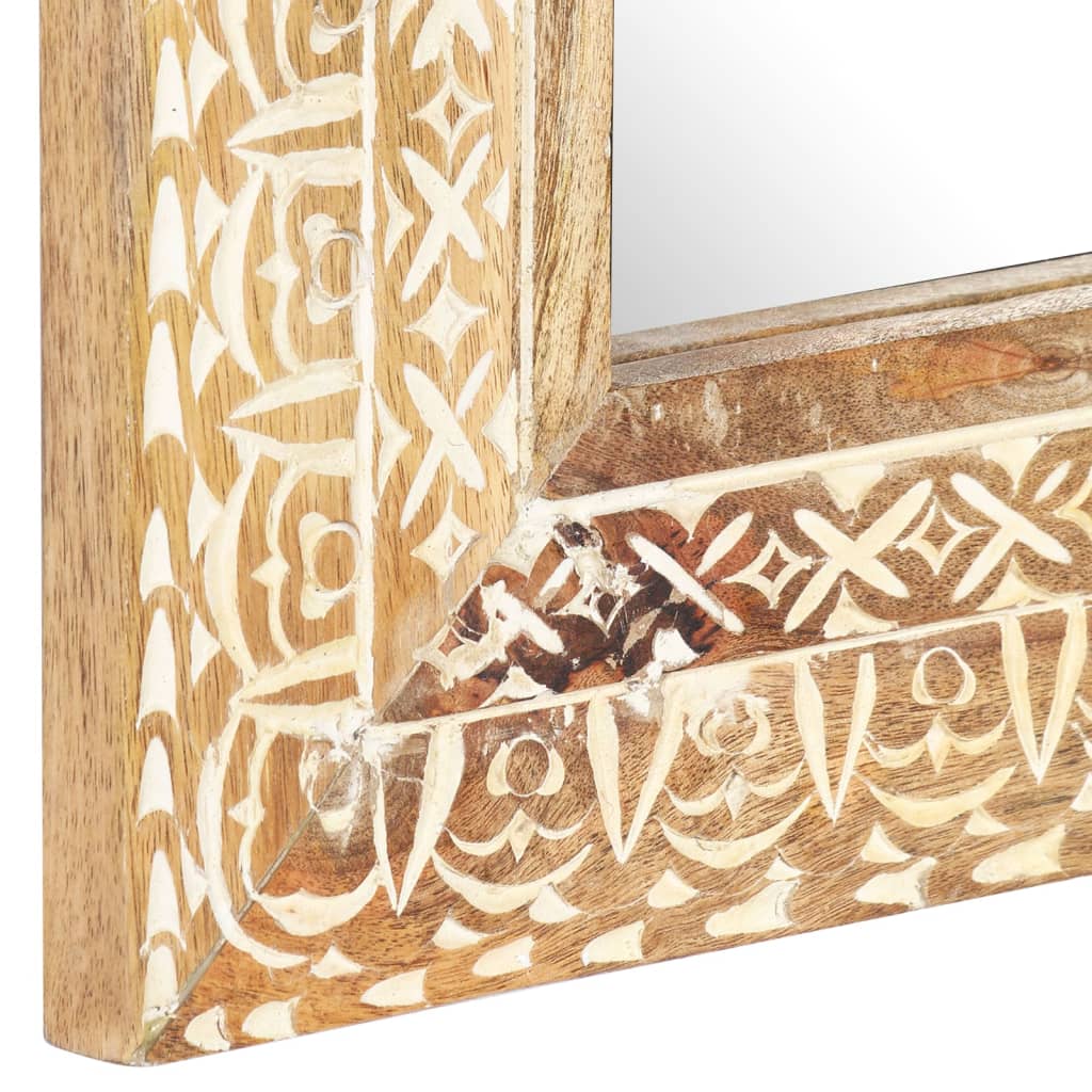 vidaXL Ručne vyrezávané zrkadlo 80x50x2,6cm masívne mangovníkové drevo