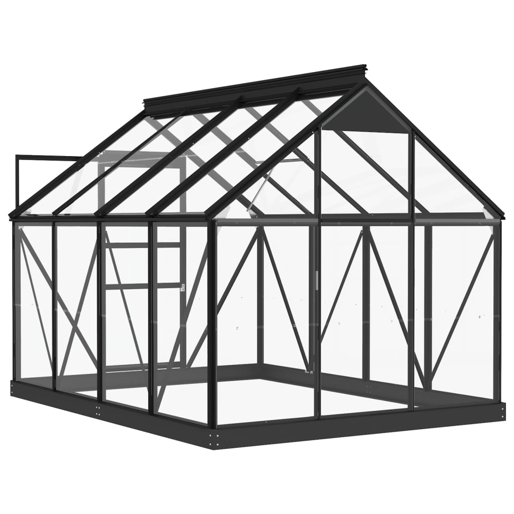 vidaXL Sklenený skleník, antracitový 155x200,5x191 cm, hliník