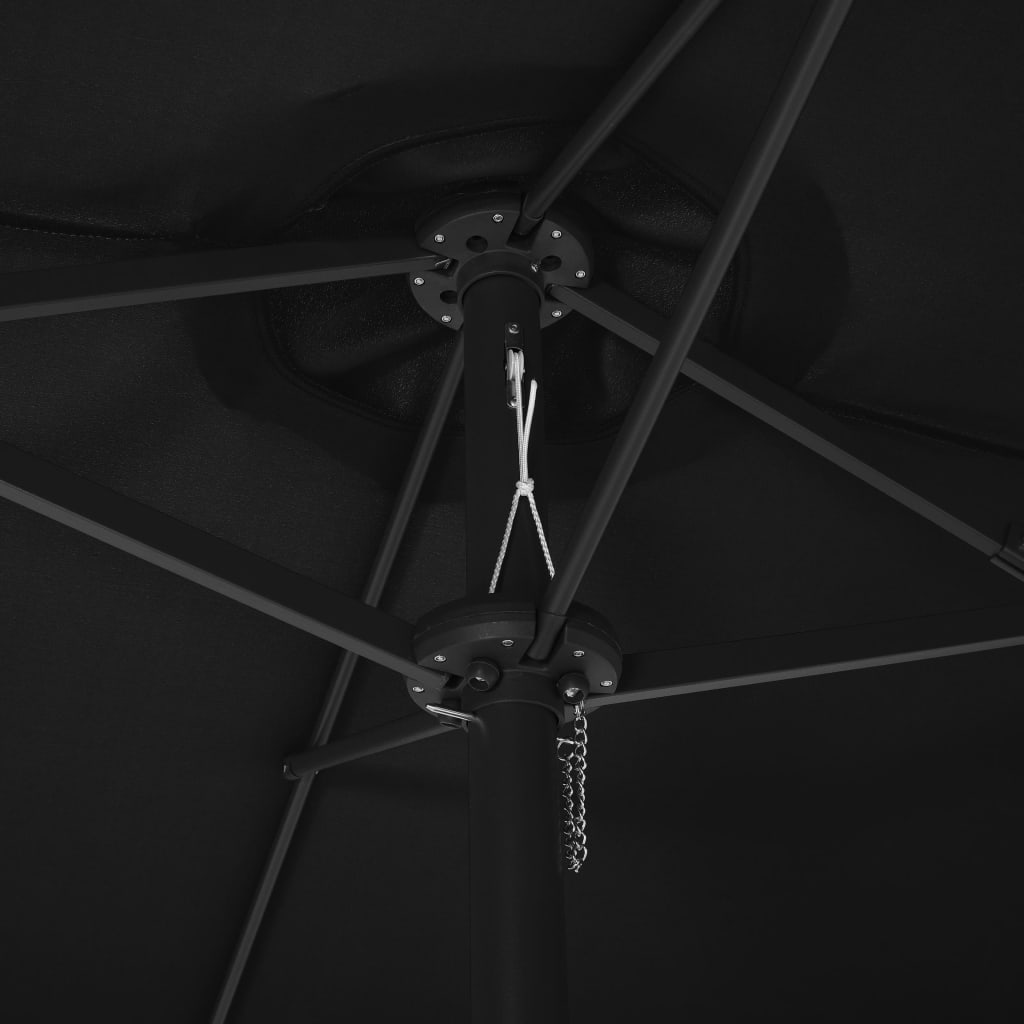 vidaXL Vonkajší slnečník s hliníkovou tyčou 460x270 cm, čierny