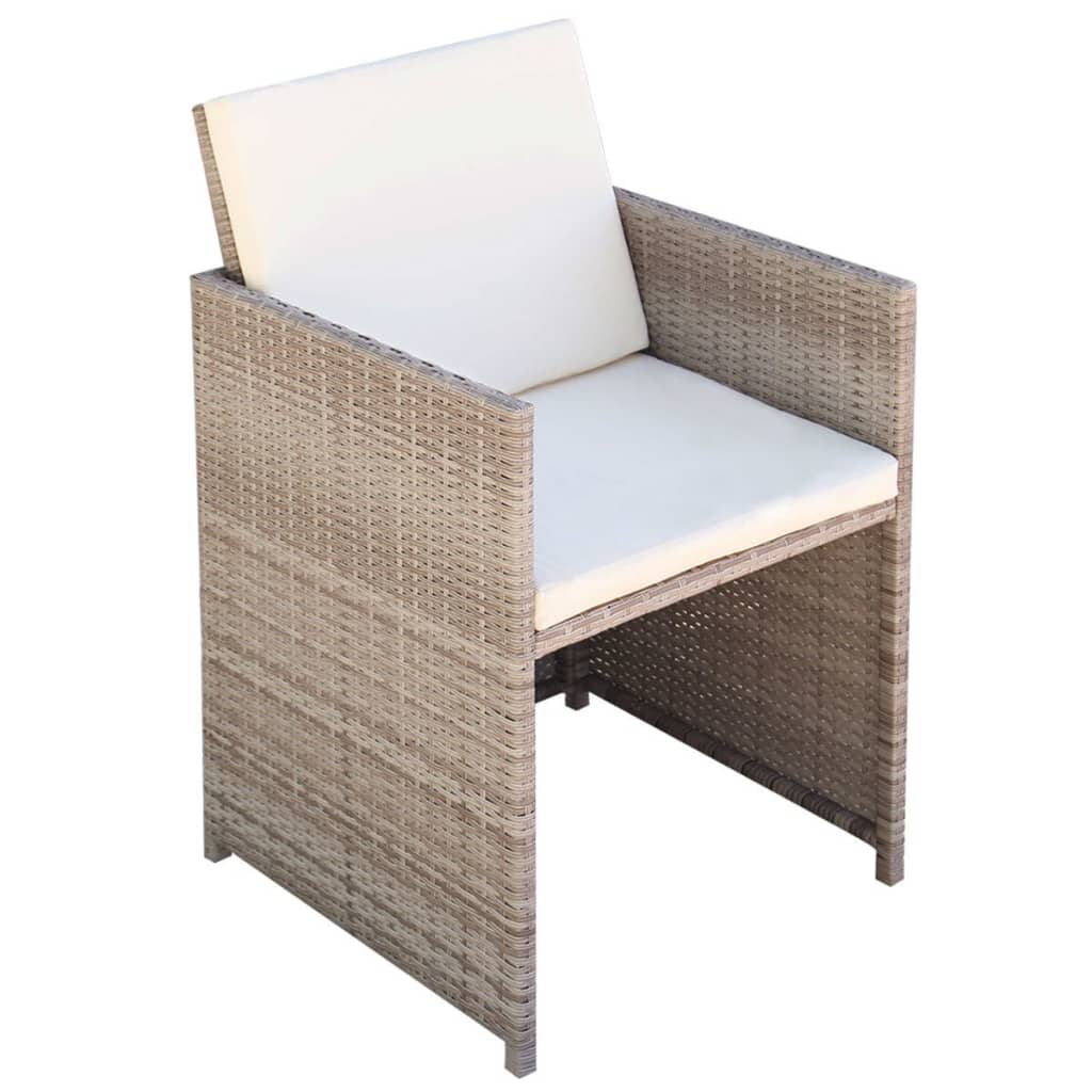 vidaXL Záhradné stoličky 2 ks, podložky a vankúše, polyratan, béžové
