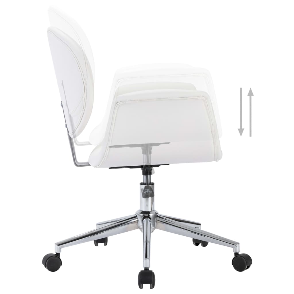 vidaXL Otočná jedálenská stolička, biela, umelá koža
