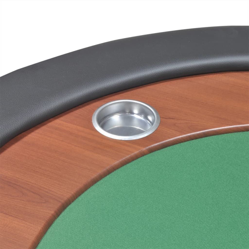 vidaXL Pokerový stôl pre 10, zóna pre dílera, držiak na žetóny, zelený