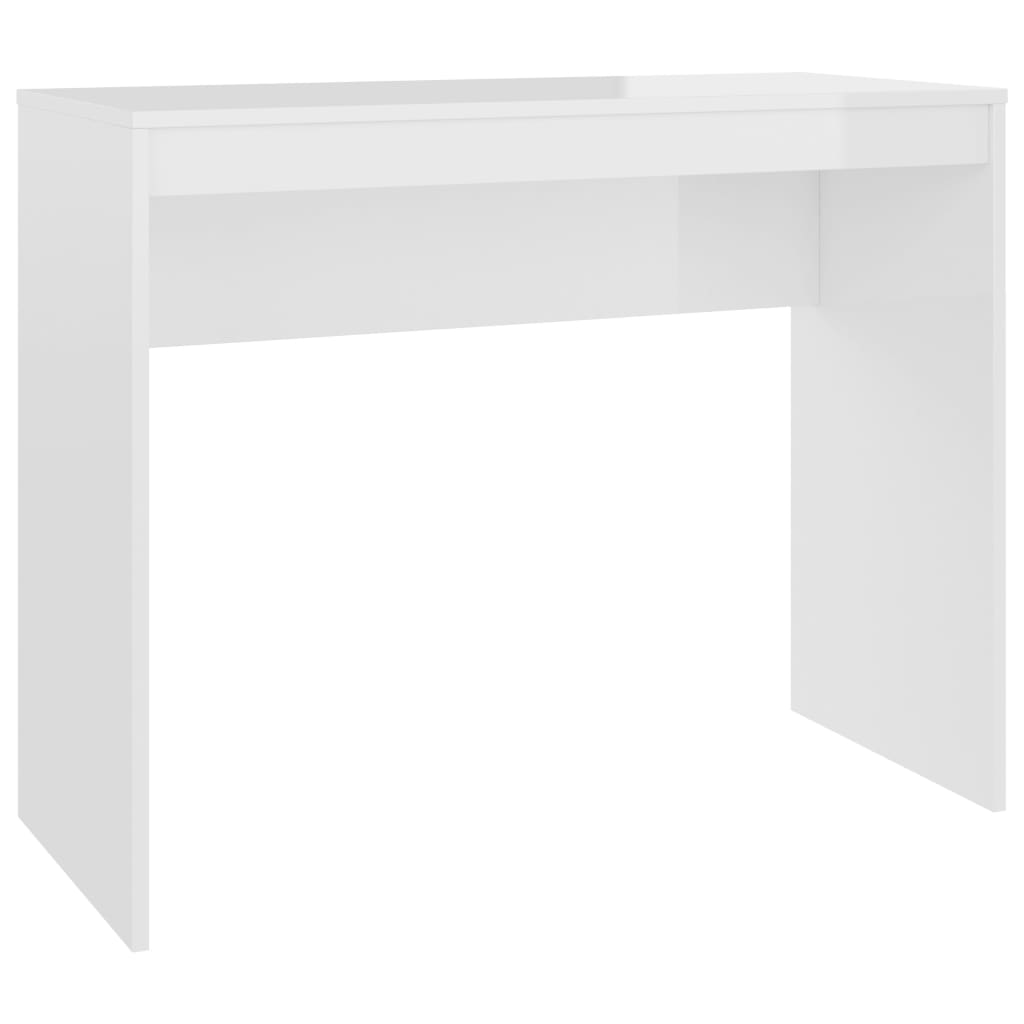 vidaXL Písací stôl, lesklý biely 90x40x72 cm, kompozitné drevo