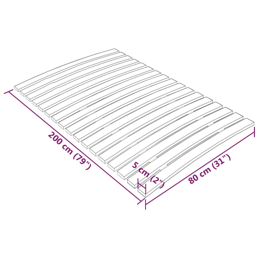 vidaXL Lamelový posteľný rošt so 17 lamelami 80x200 cm