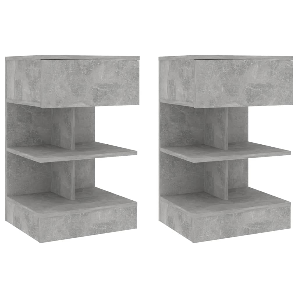 vidaXL Nočné stolíky 2 ks betónovo sivé 40x35x65 cm