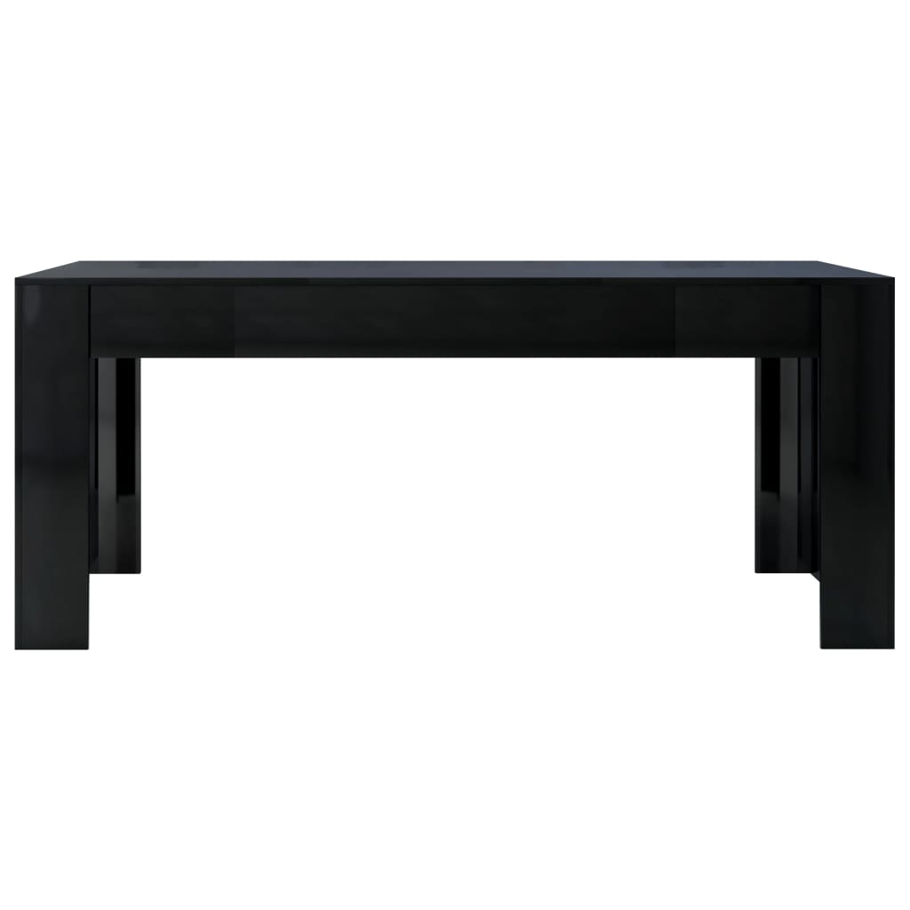 vidaXL Jedálenský stôl, lesklý čierny 180x90x76 cm, drevotrieska