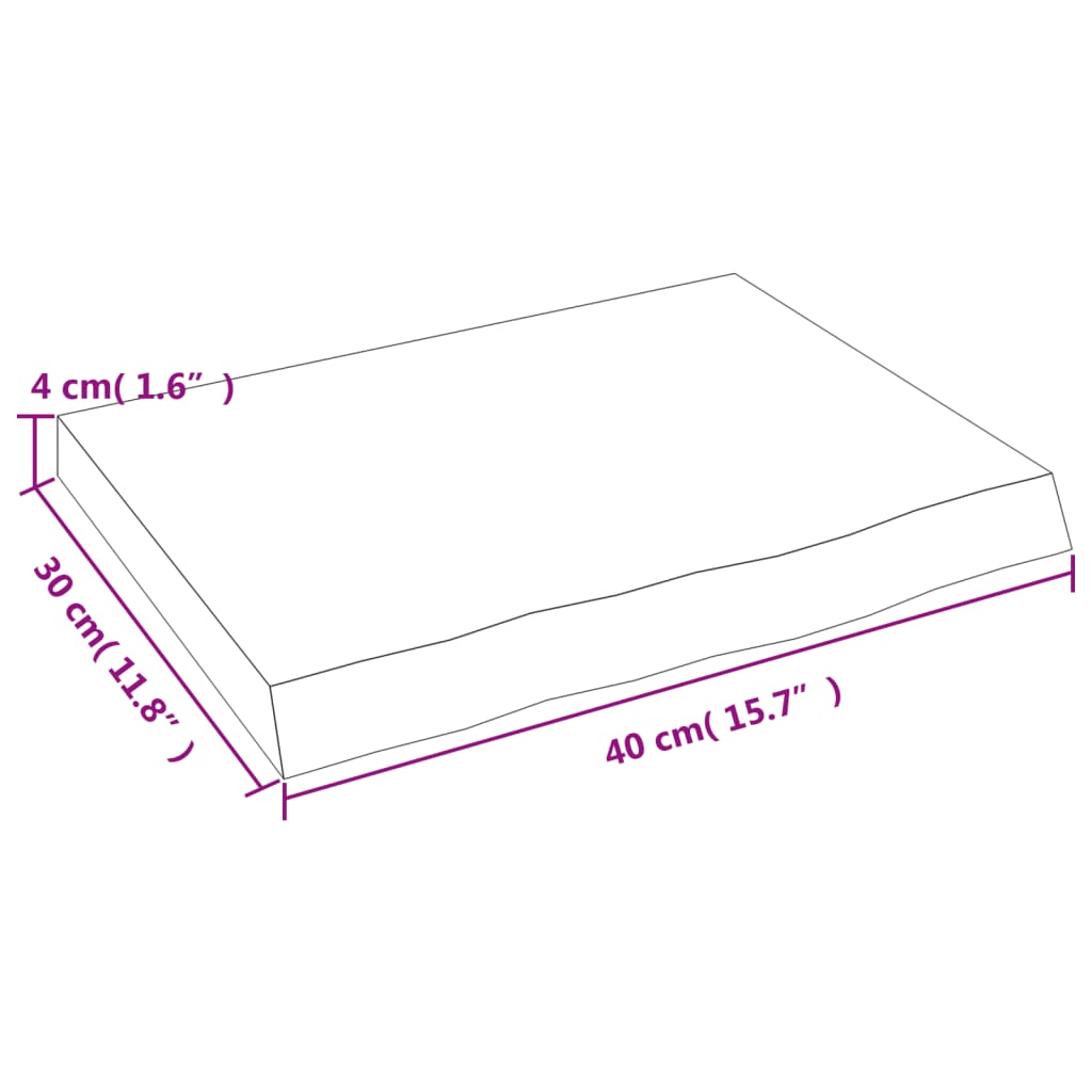 vidaXL Kúpeľňová doska 40x30x(2-4) cm neošetrený masív