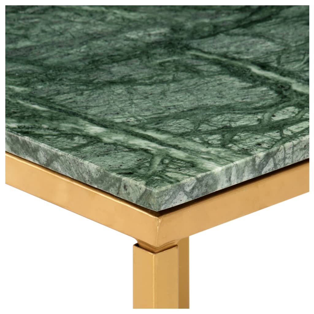 vidaXL Konferenčný stolík zelený 60x60x35 cm pravý kameň s mramorovou textúrou