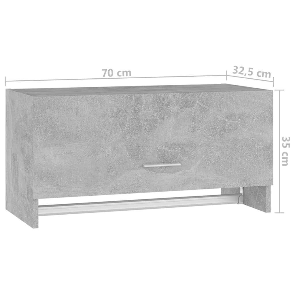 vidaXL Šatník, betónovo sivý 70x32,5x35 cm, kompozitné drevo