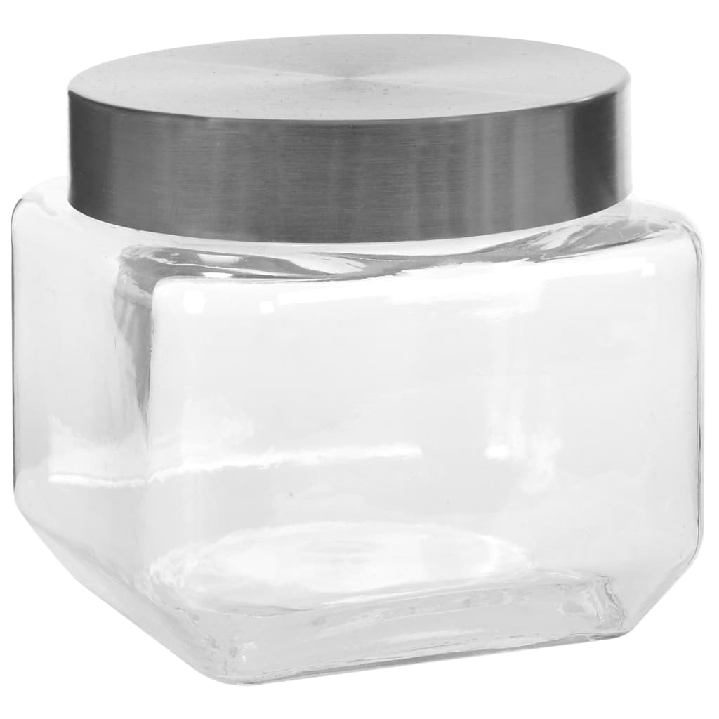 vidaXL Skladovacie poháre so striebornými viečkami 6 ks 800 ml