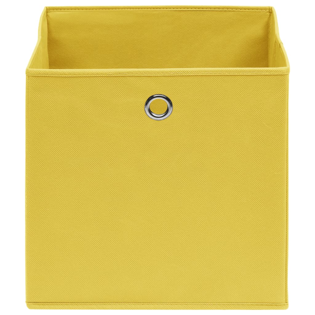 vidaXL Úložné boxy 4 ks, netkaná textília 28x28x28 cm, žlté