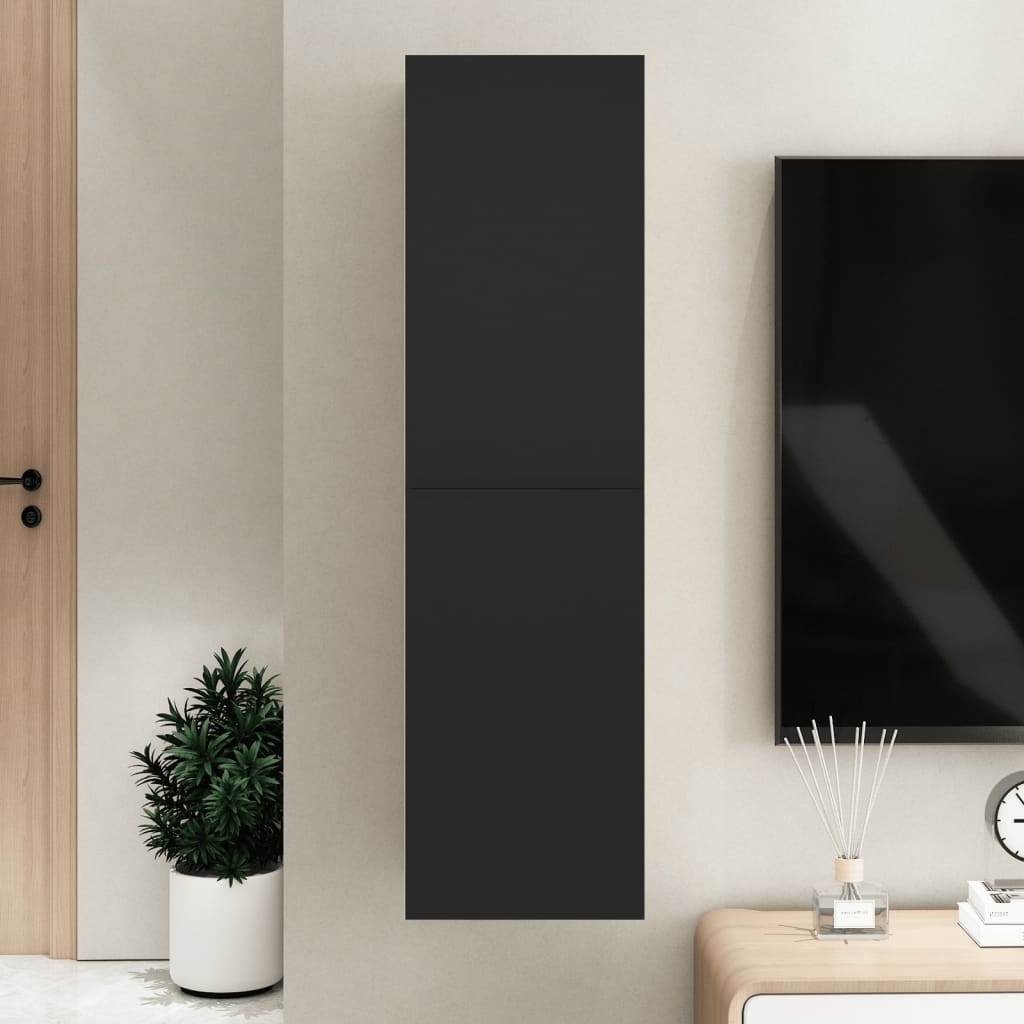 vidaXL TV skrinka, čierna 30,5x30x110 cm, kompozitné drevo