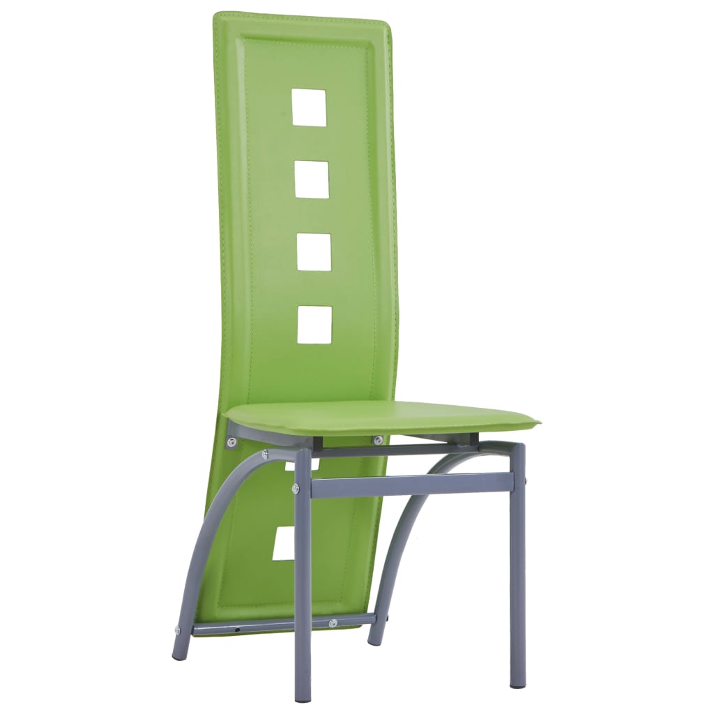 vidaXL Jedálenské stoličky 4 ks, zelené, umelá koža