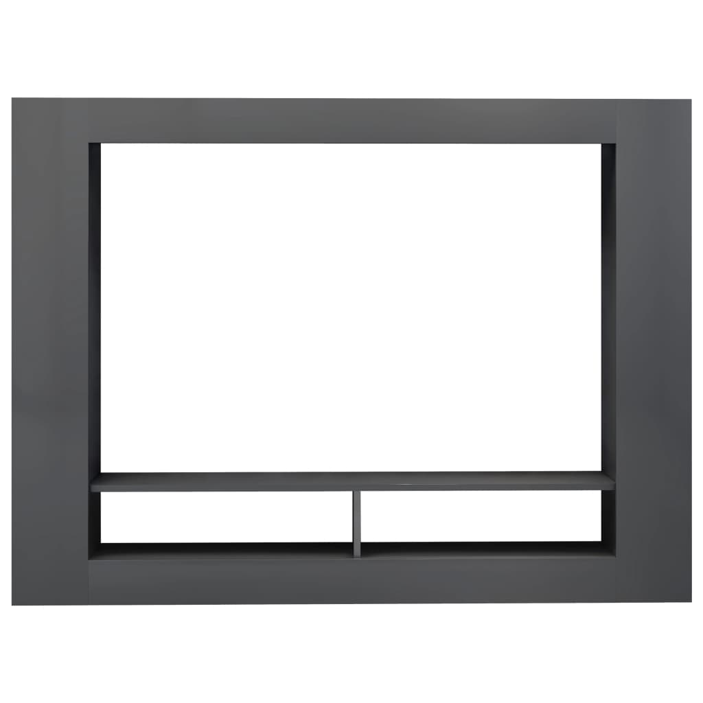 vidaXL TV skrinka, lesklá sivá 152x22x113 cm, kompozitné drevo