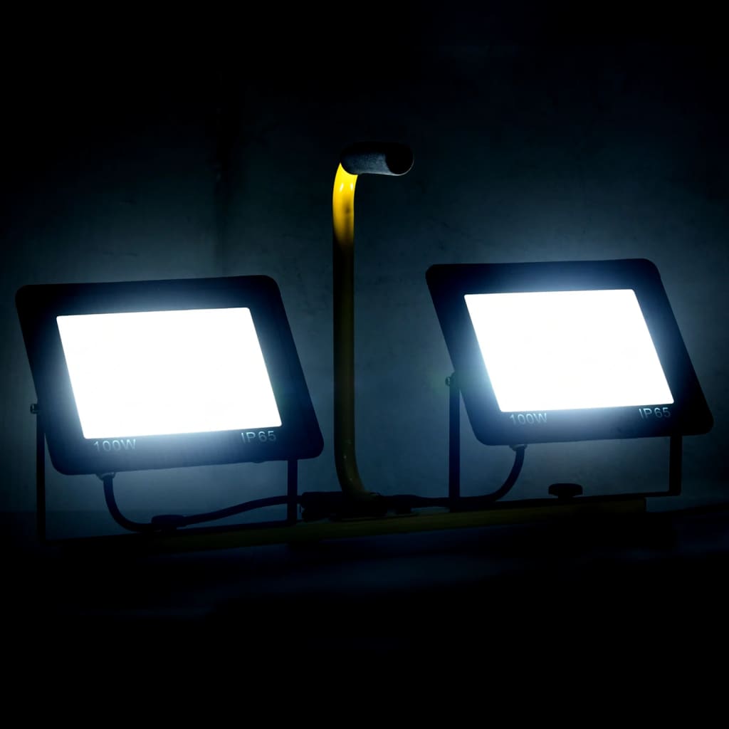 vidaXL LED reflektor s rukoväťou 2x100 W studené biele svetlo