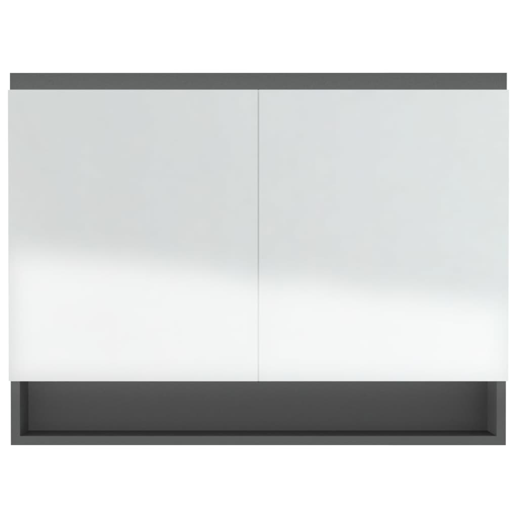 vidaXL Kúpeľňová zrkadlová skrinka 80x15x60 cm MDF sivá